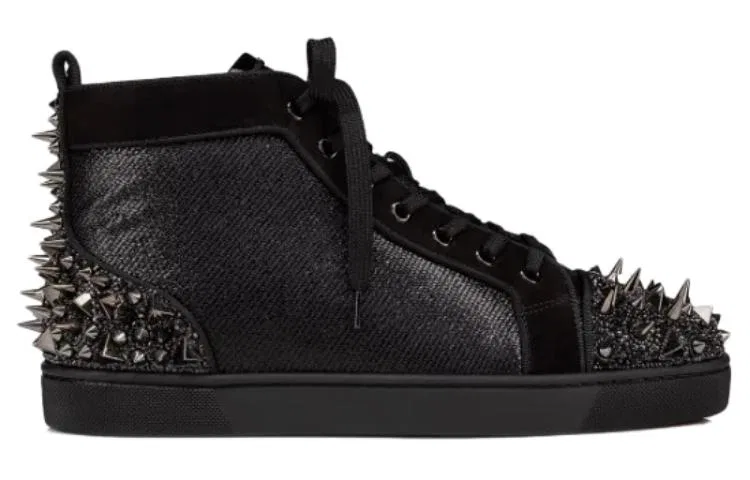 Кеды скейтбордические Christian Louboutin Lou Pik Strass черные — фото 3