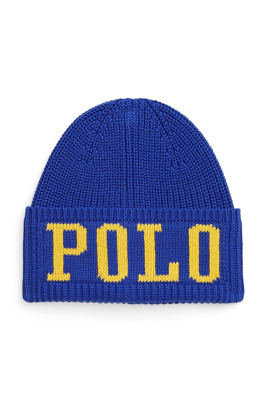

Детская хлопковая шапка Polo Ralph Lauren, синий