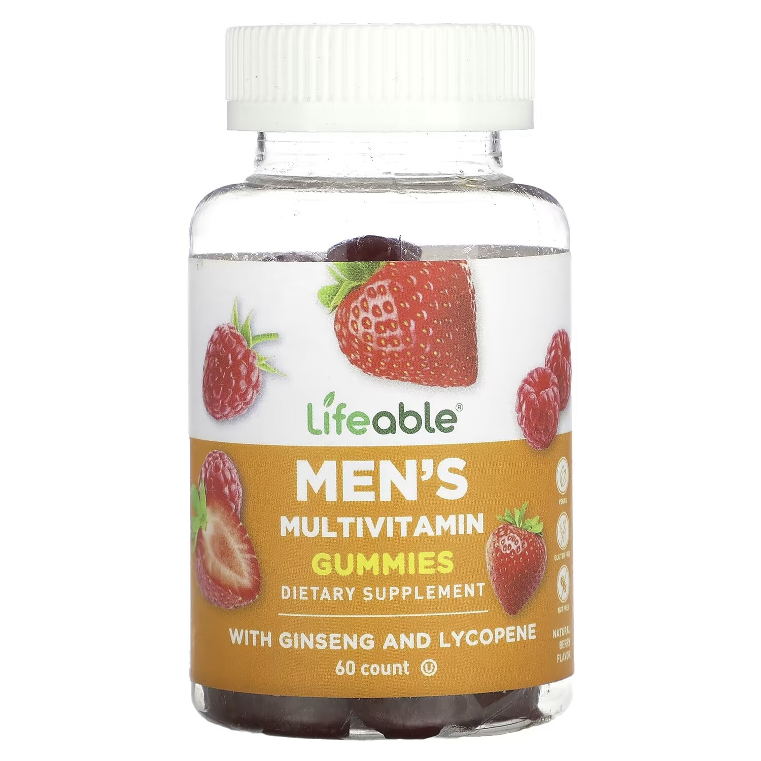 

Мультивитаминны мужские Lifeable Natural Berry, 60 жевательных конфет