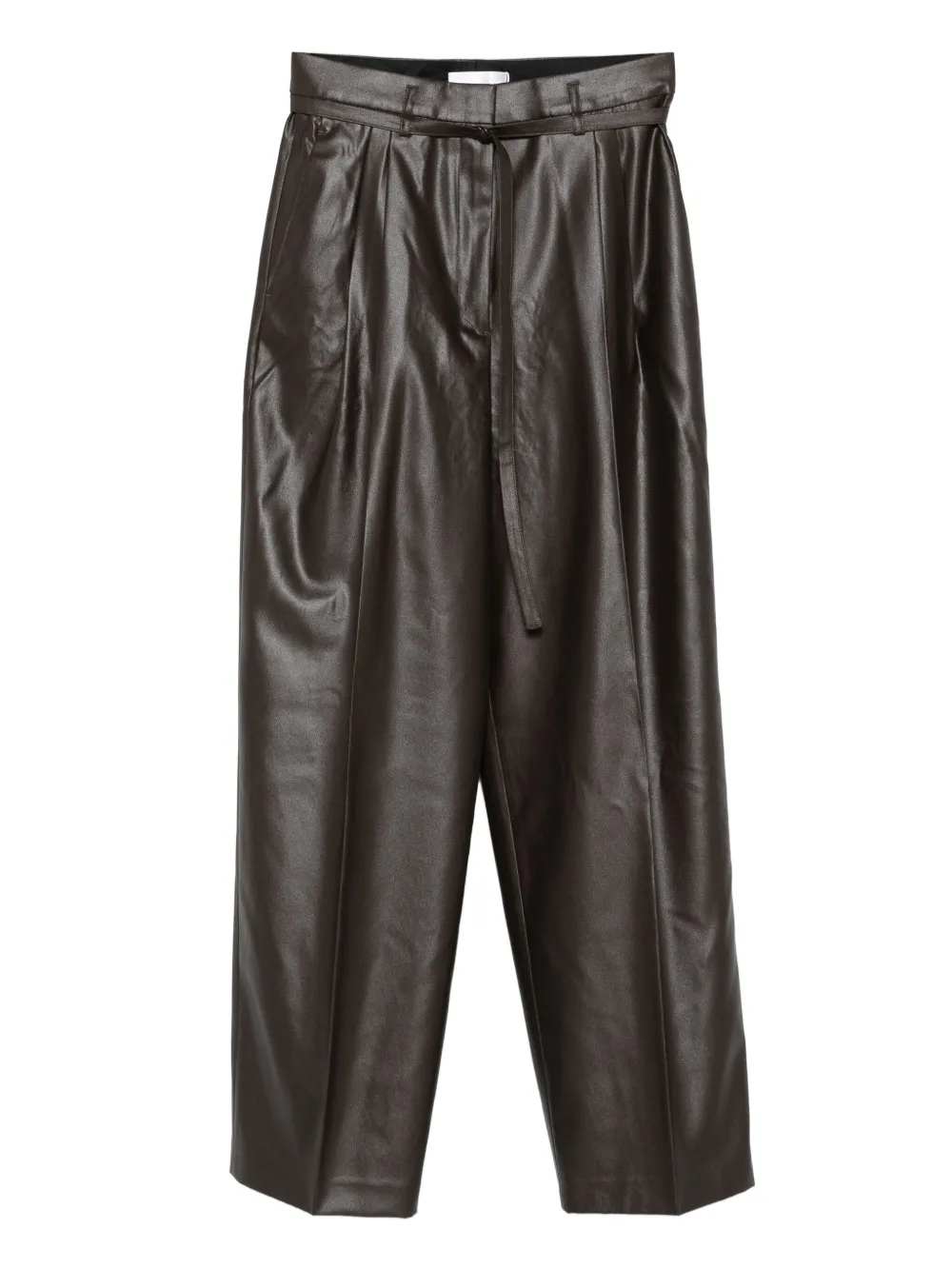 

Кожаные брюки со складками Christian Wijnants, коричневый