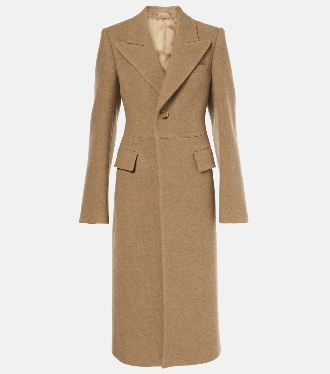 Однобортное шерстяное пальто Burberry, Straw/Linden