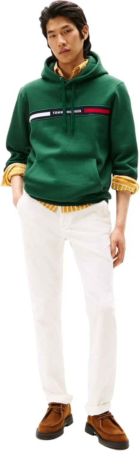 Худи мужское с флисом Tommy Hilfiger, цвет Ornamental Green — фото 3