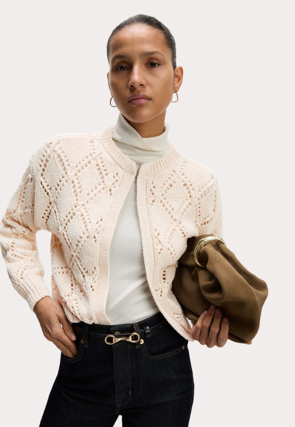 

Кардиган OPEN STITCH Marks & Spencer, бежевый