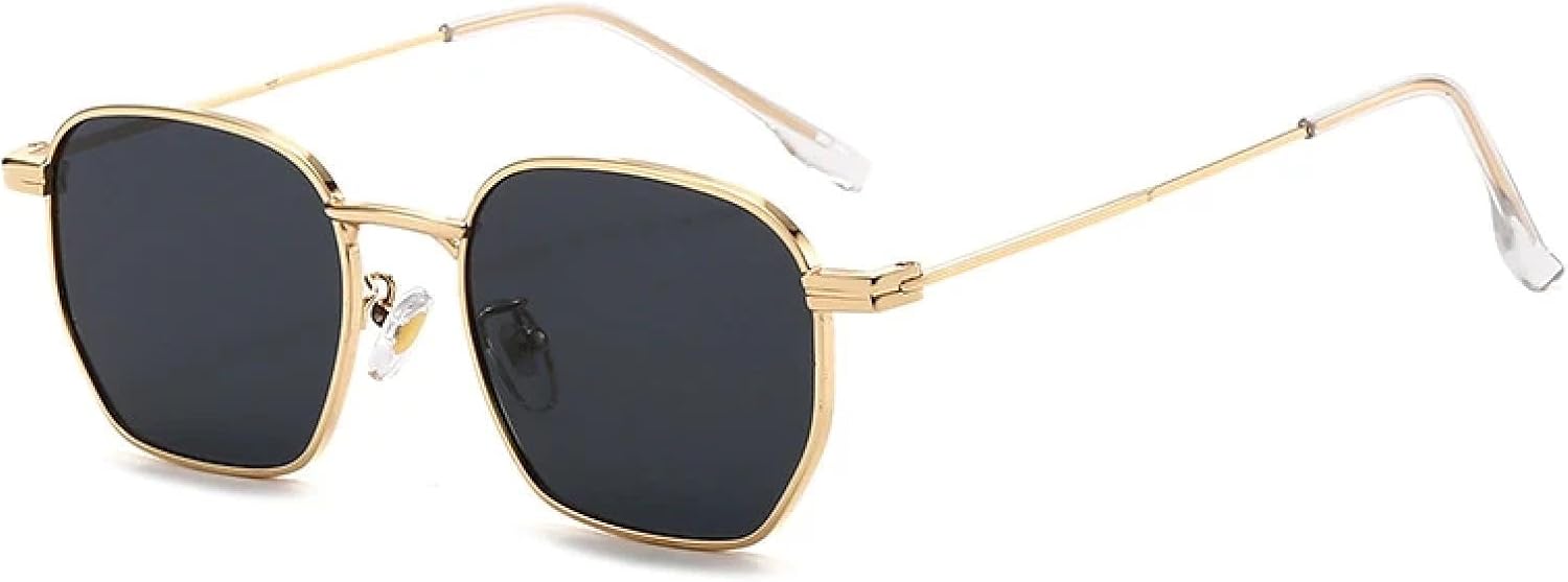 

Солнцезащитные очки с защитой от УФ-излучения UV400 | Женские, с прозрачными линзами, металлическая оправа, мужские, в стиле панк, для занятий спортом на открытом воздухе и вождения DSVIGF, Golden Gray