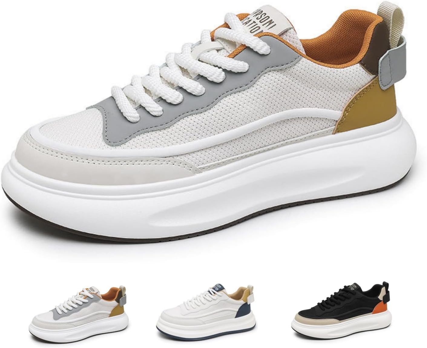 

Стильные массивные кроссовки MACEFIL для мужчин и женщин, модные классические низкие дышащие сетчатые удобные повседневные кроссовки для ходьбы, белый/серый
