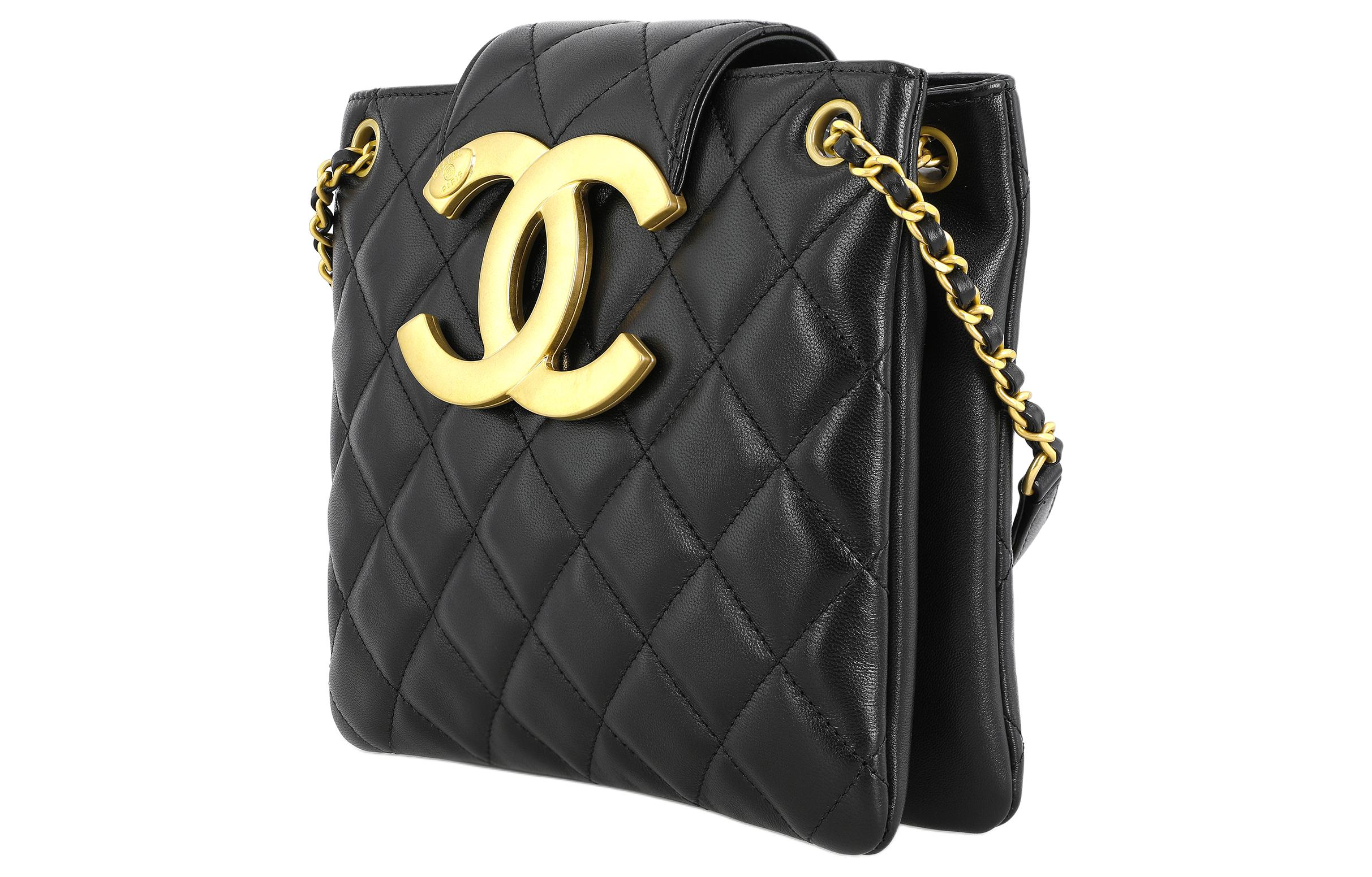CHANEL Сумка-шоппер из овчины, кроссбоди, через плечо, женская, black — фото 2