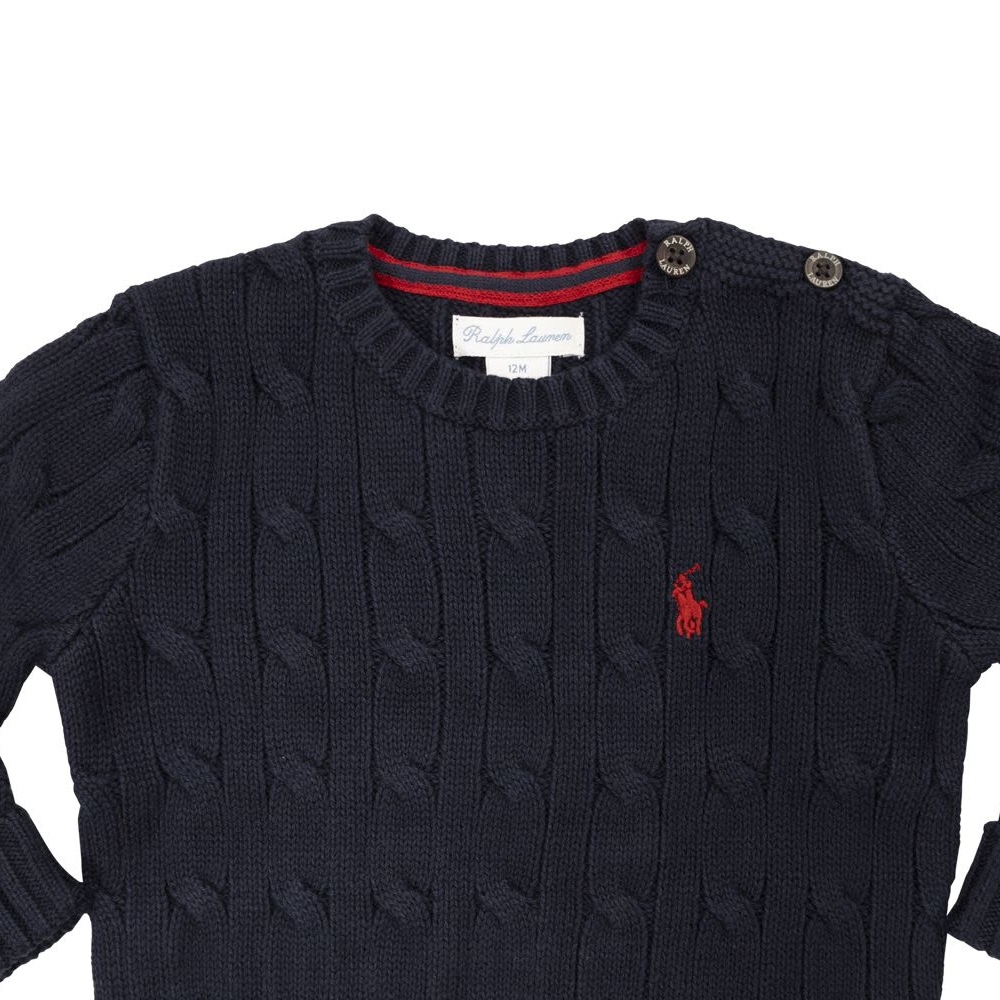 Polo Ralph Lauren Свитер темно-синего цвета для младенцев и малышей — фото 4