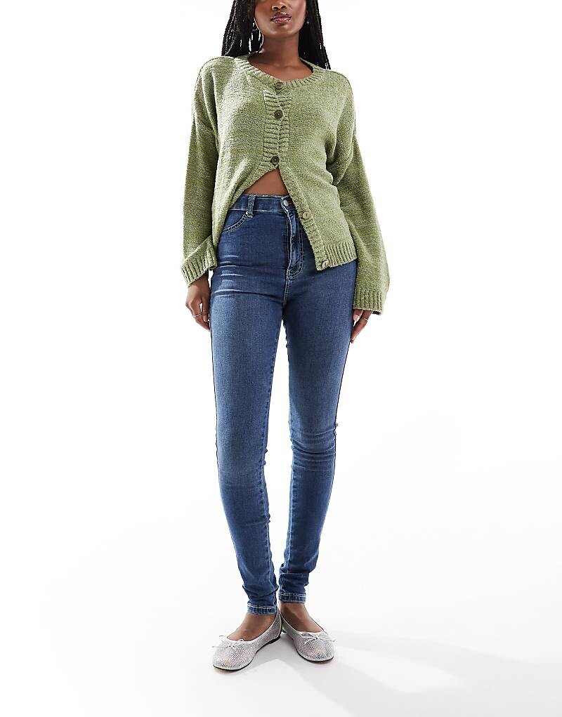 

Голубые джинсы средней потертости с высокой талией Dr Denim Solitaire