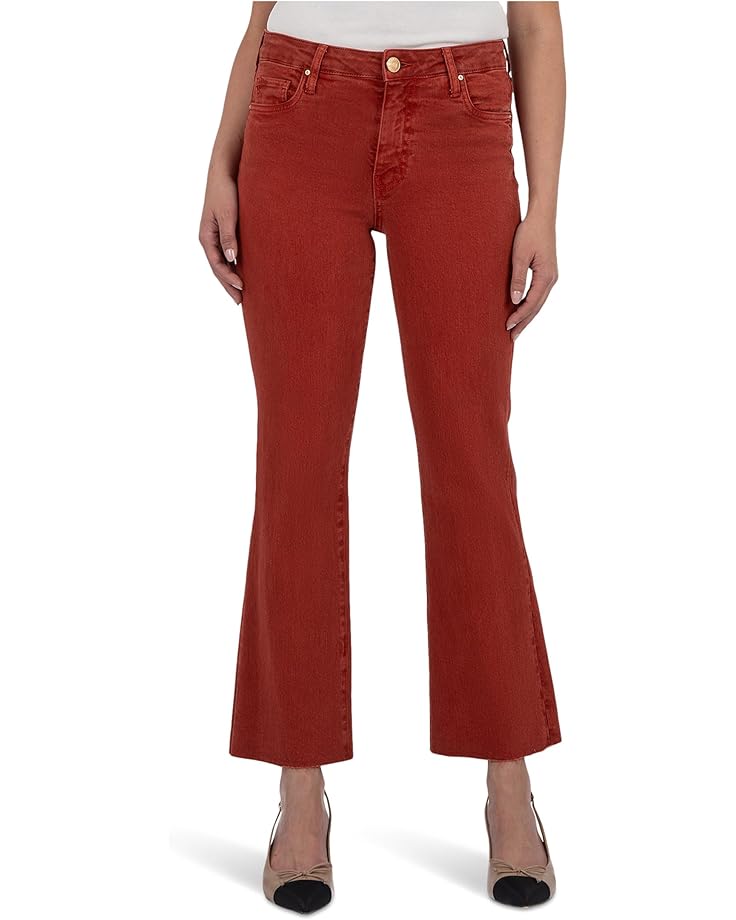 

Джинсы KUT from the Kloth Kelsey High-Rise Ankle Flare With Raw Hem in Paprika, цвет Paprika
