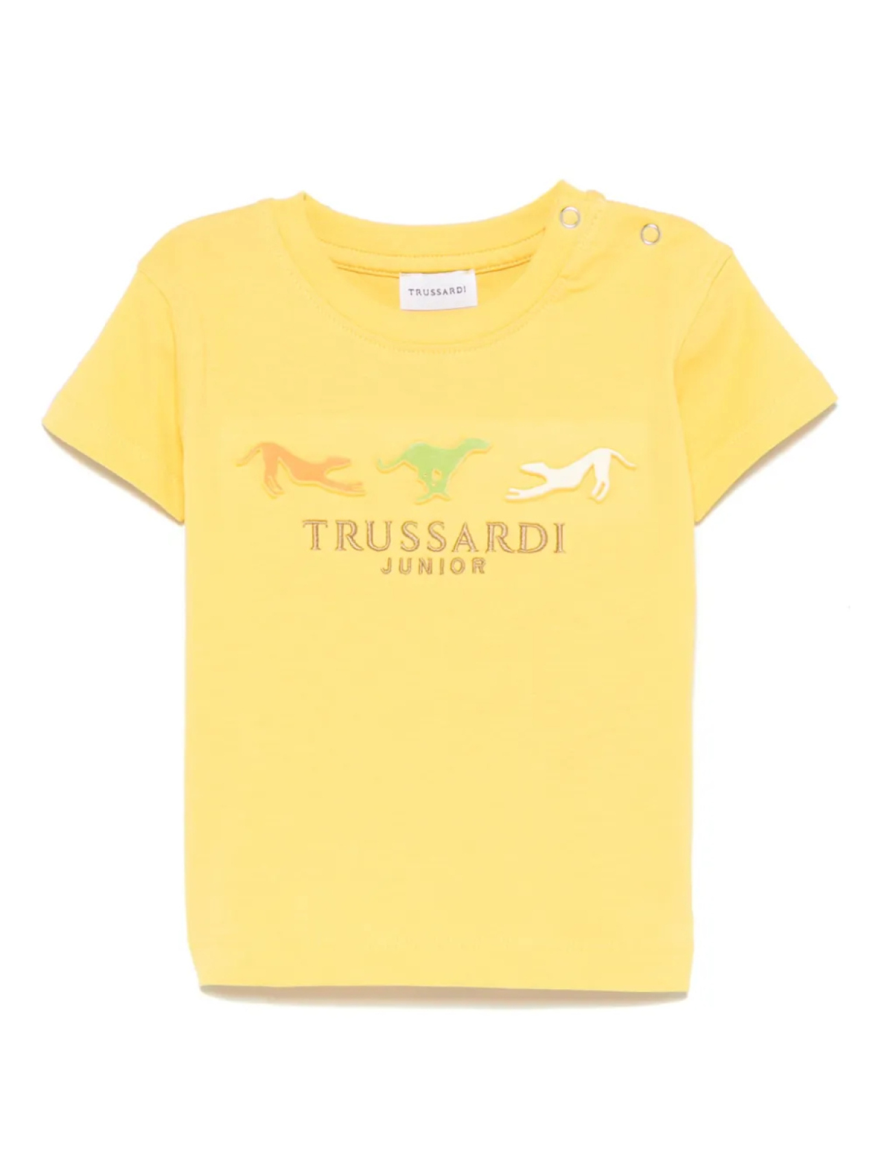 

TRUSSARDI JUNIOR футболка с вышитым логотипом, желтый