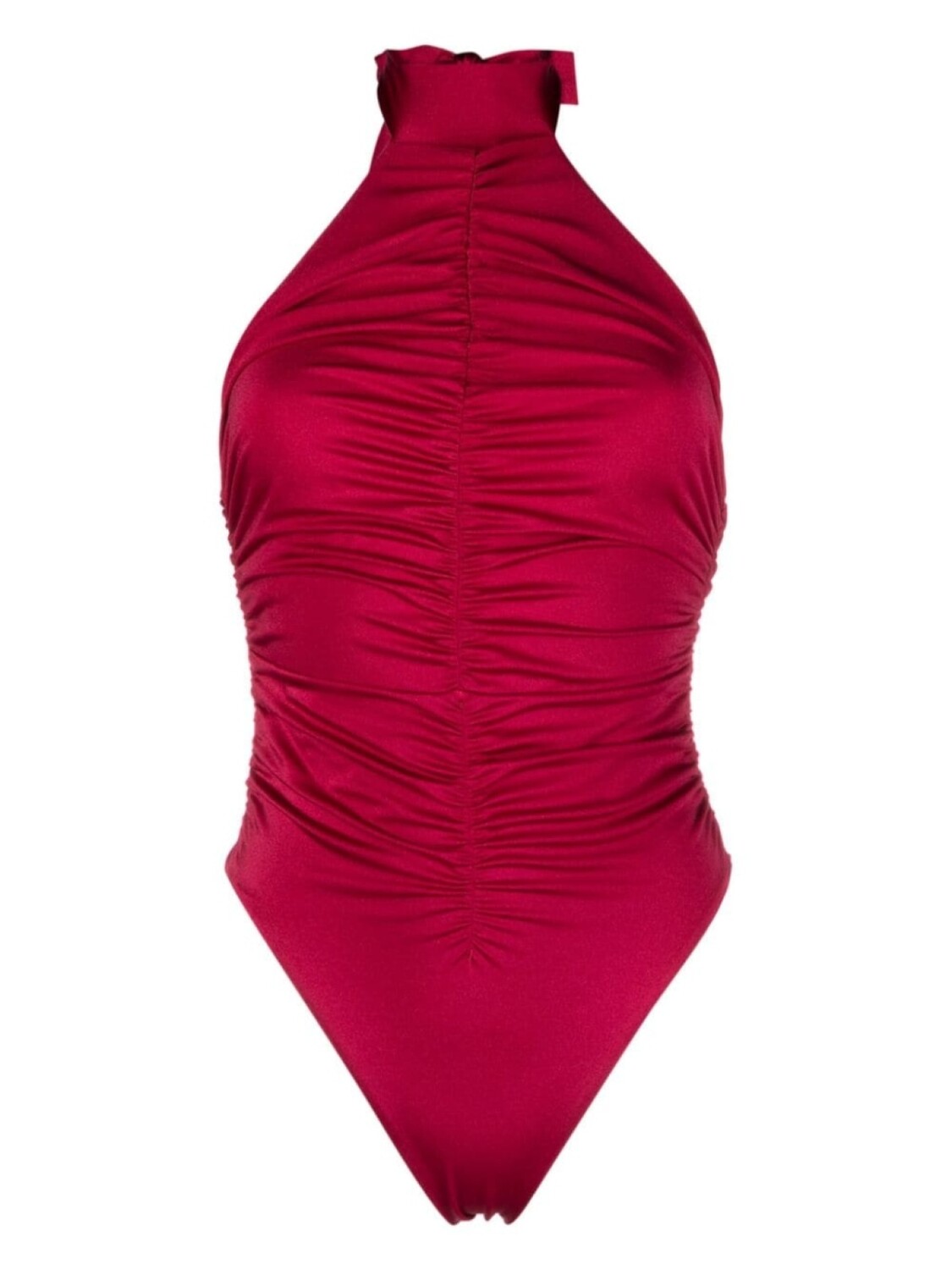

Noire Swimwear купальник с вырезом халтер и сборками, красный