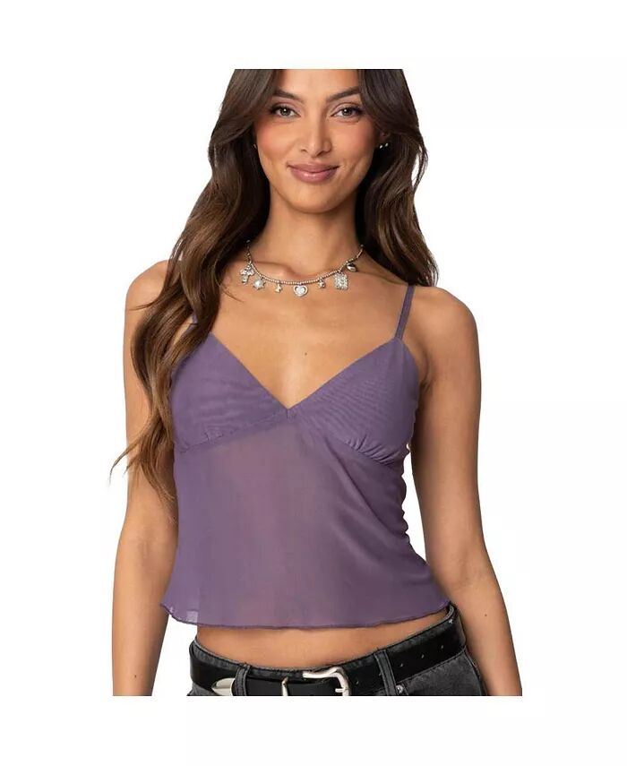 

Женская майка Serafina Sheer Mesh Edikted, фиолетовый