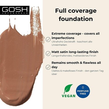 Dextreme Full Coverage Foundation 30 мл - Веганская косметика для лица с высокой степенью покрытия - 008 Golden Gosh — фото 2