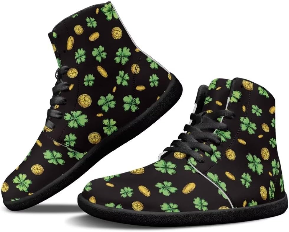 

Мужские кроссовки St. Patrick's Day с босоножками, легкие, с широкой носковой частью, противоскользящие, высокие, с подошвой Zero Drop Getelinseng, зеленый