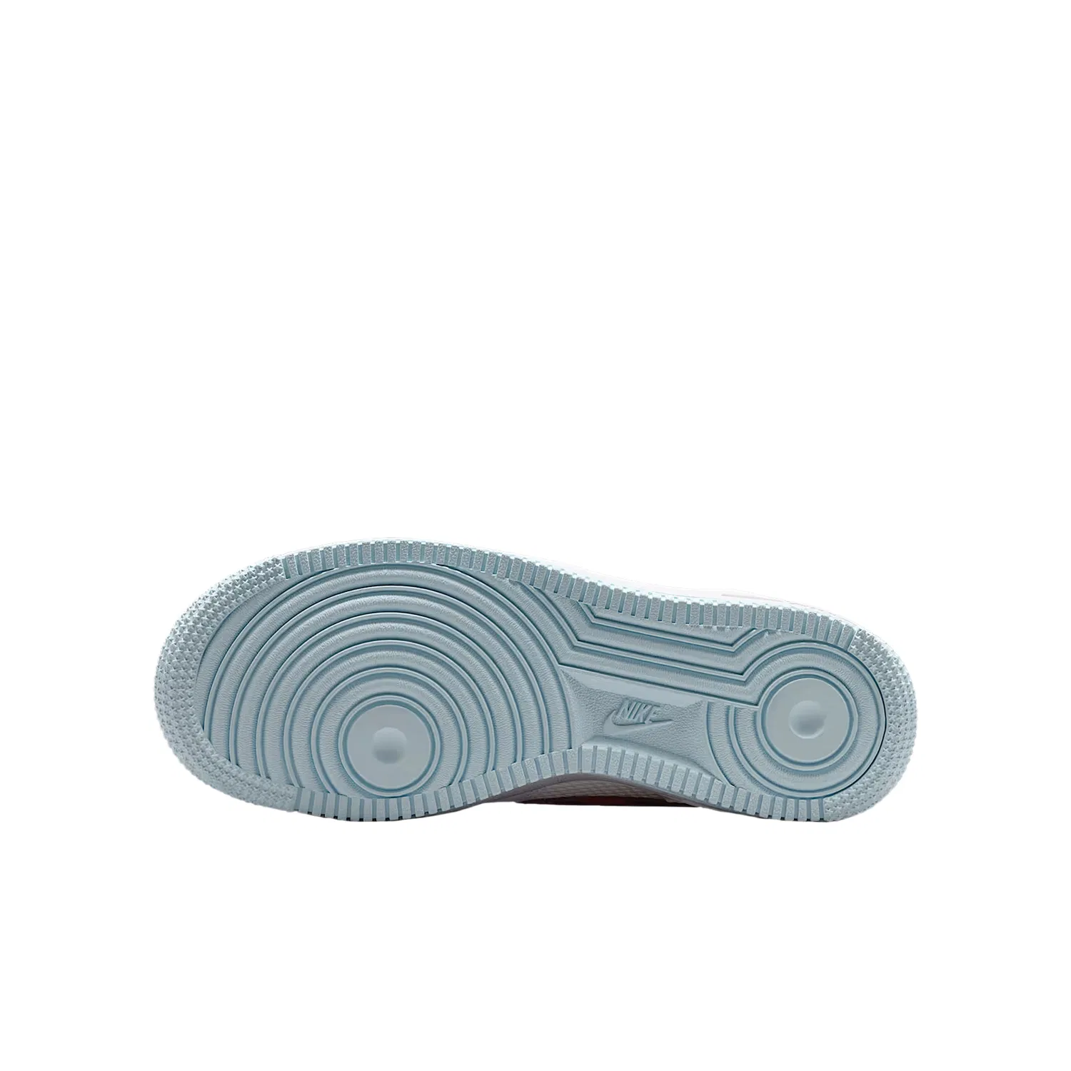 Кроссовки для скейтбординга Air Force 1 Low Top Kids, бело-коричневые, унисекс Nike, White/White/Glacier Blue/Monarch — фото 4