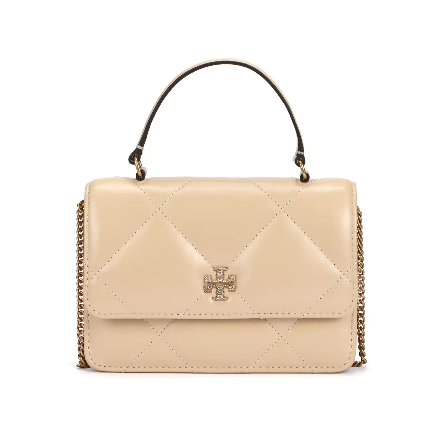 

TORY BURCH Кожаная сумка через плечо кроссбод мини женская кремовая