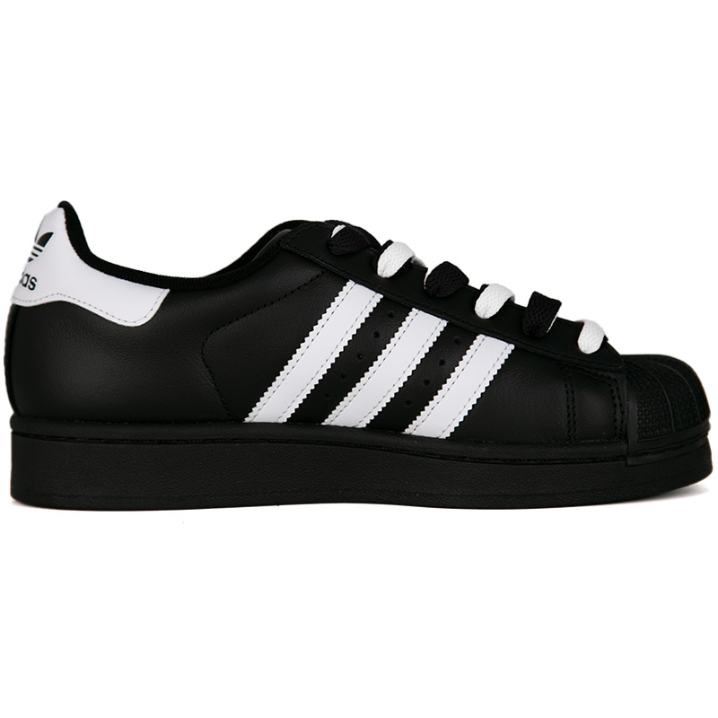 Superstar 2 Snowfall устойчивые к истиранию низкие детские скейтбординговые туфли White Unisex Adidas Originals, черный — фото 3