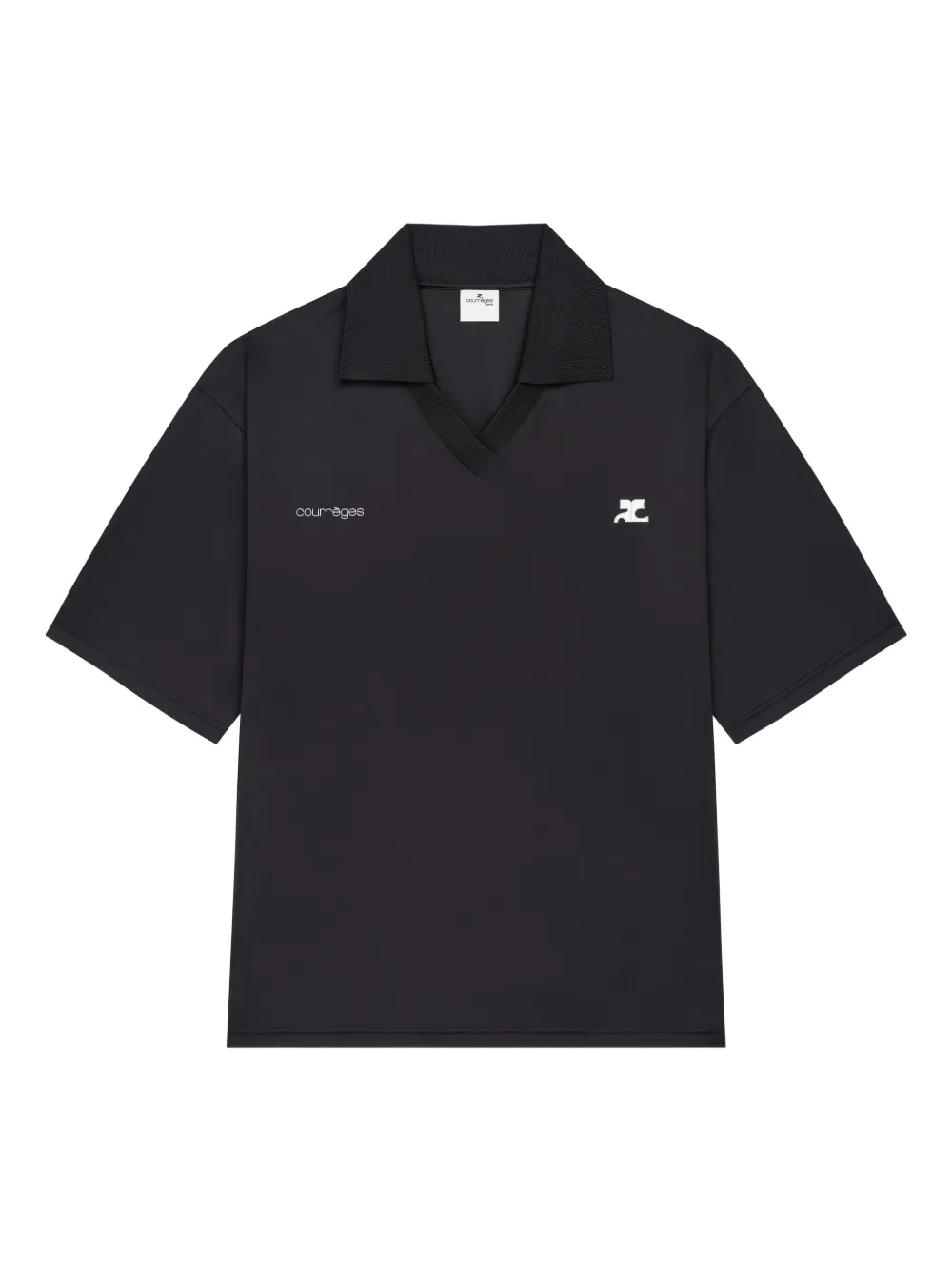 

Футболка с V-образным вырезом и логотипом Courrèges, черный