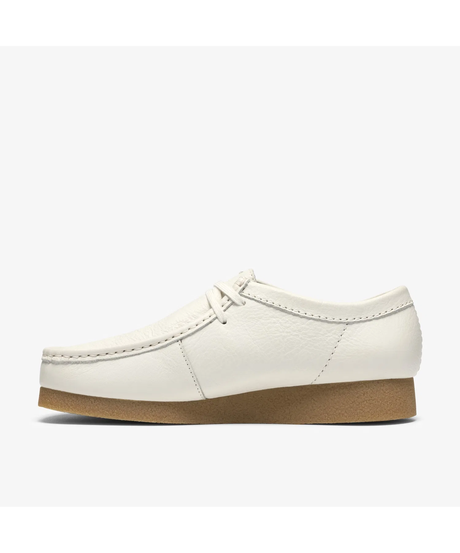 Мужские мокасины из натуральной кожи Clarks Wallabee EVO белые — фото 2