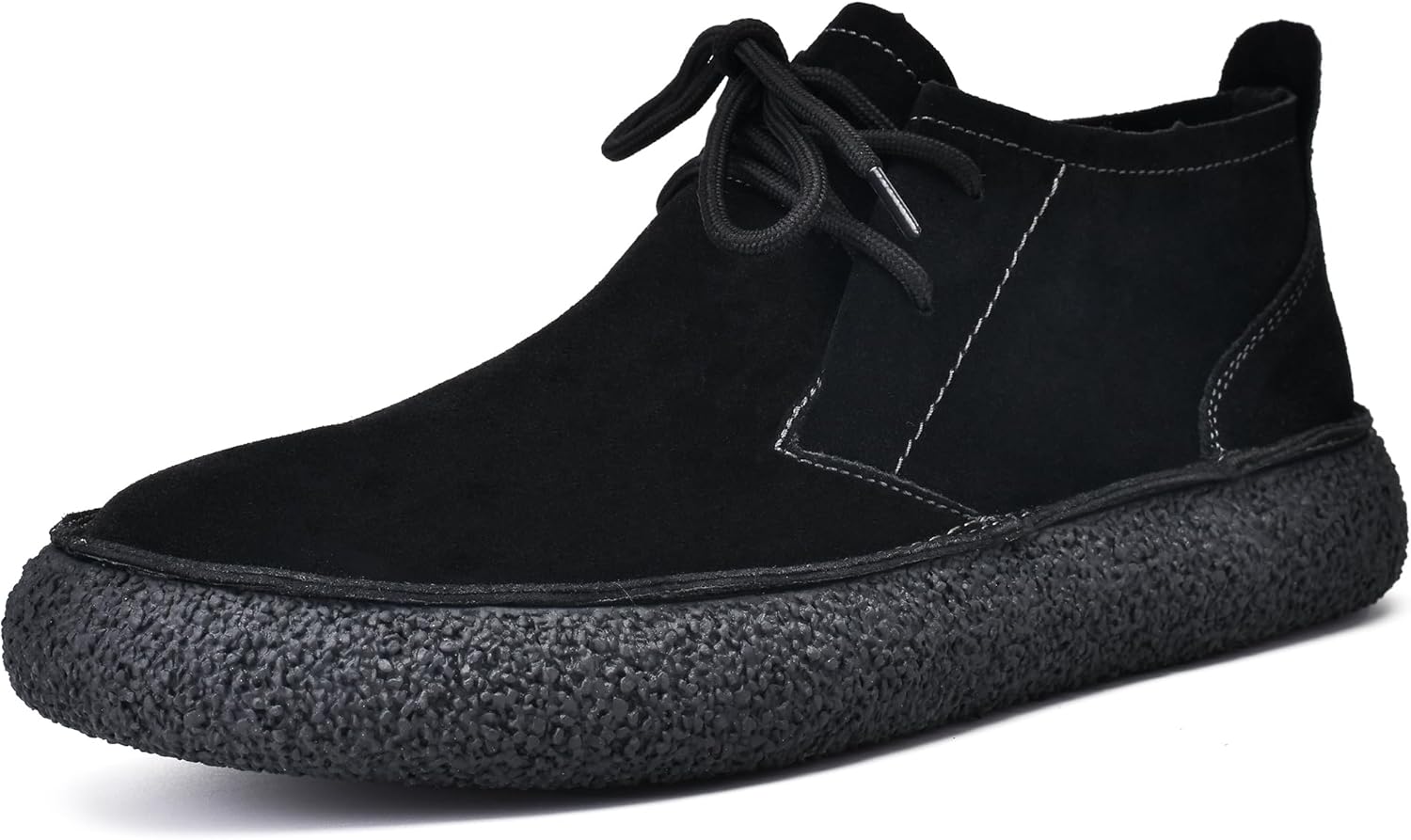 

Мужские ботинки JIONS Ankle Desert Chukka с шнуровкой из замши и кожи, с круглым носком и платформой, черный