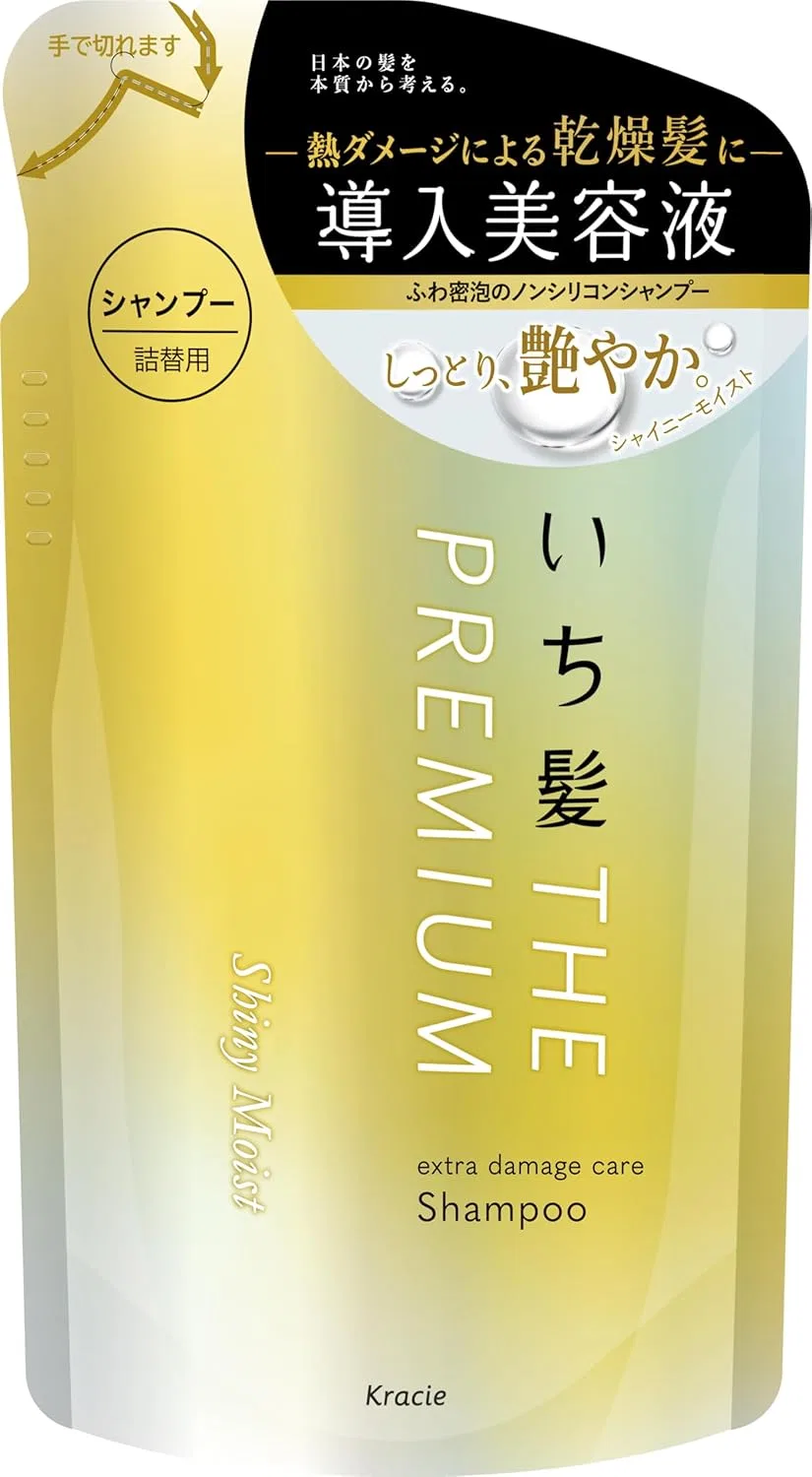 Шампунь Ichikami The Premium Extra Damage Care 340 мл, блестящий увлажняющий, сменный блок Ichikami