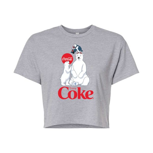 

Детская укороченная футболка Coca-Cola с полярными медведями и тупиками Licensed Character, серый