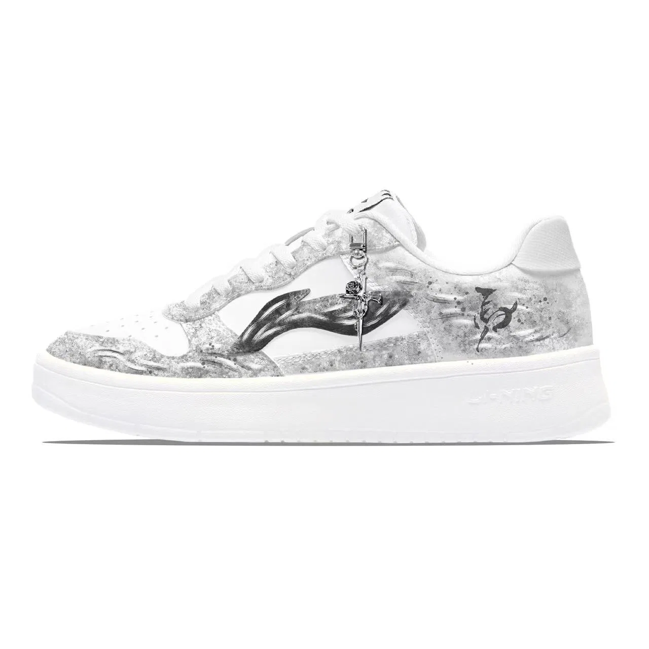 Кроссовки скейтбордические Cloud Tfrost Li-Ning серо-белые — фото 3
