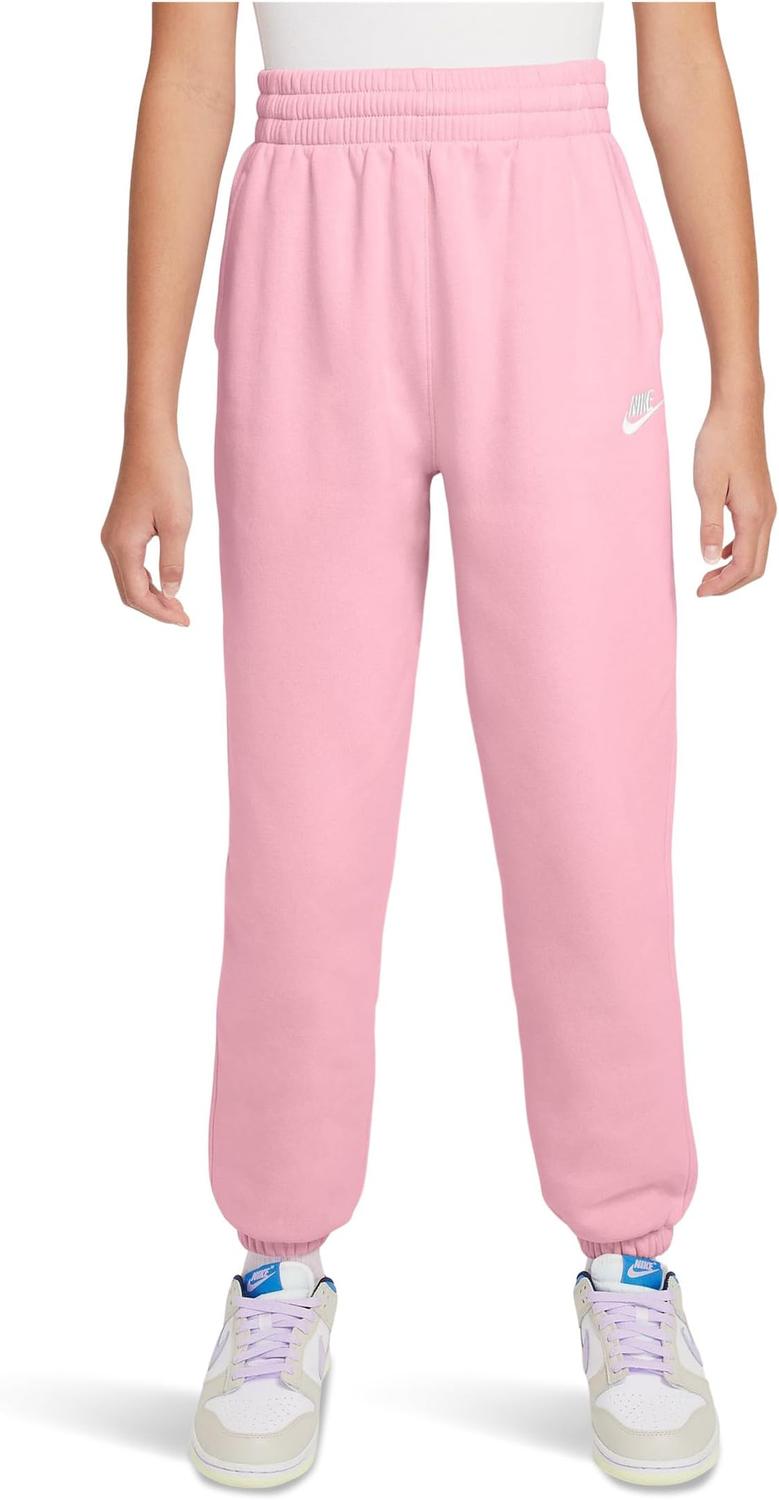 

Клубные флисовые свободные брюки Nike Kids, Med Soft Pink/Med Soft Pink/White