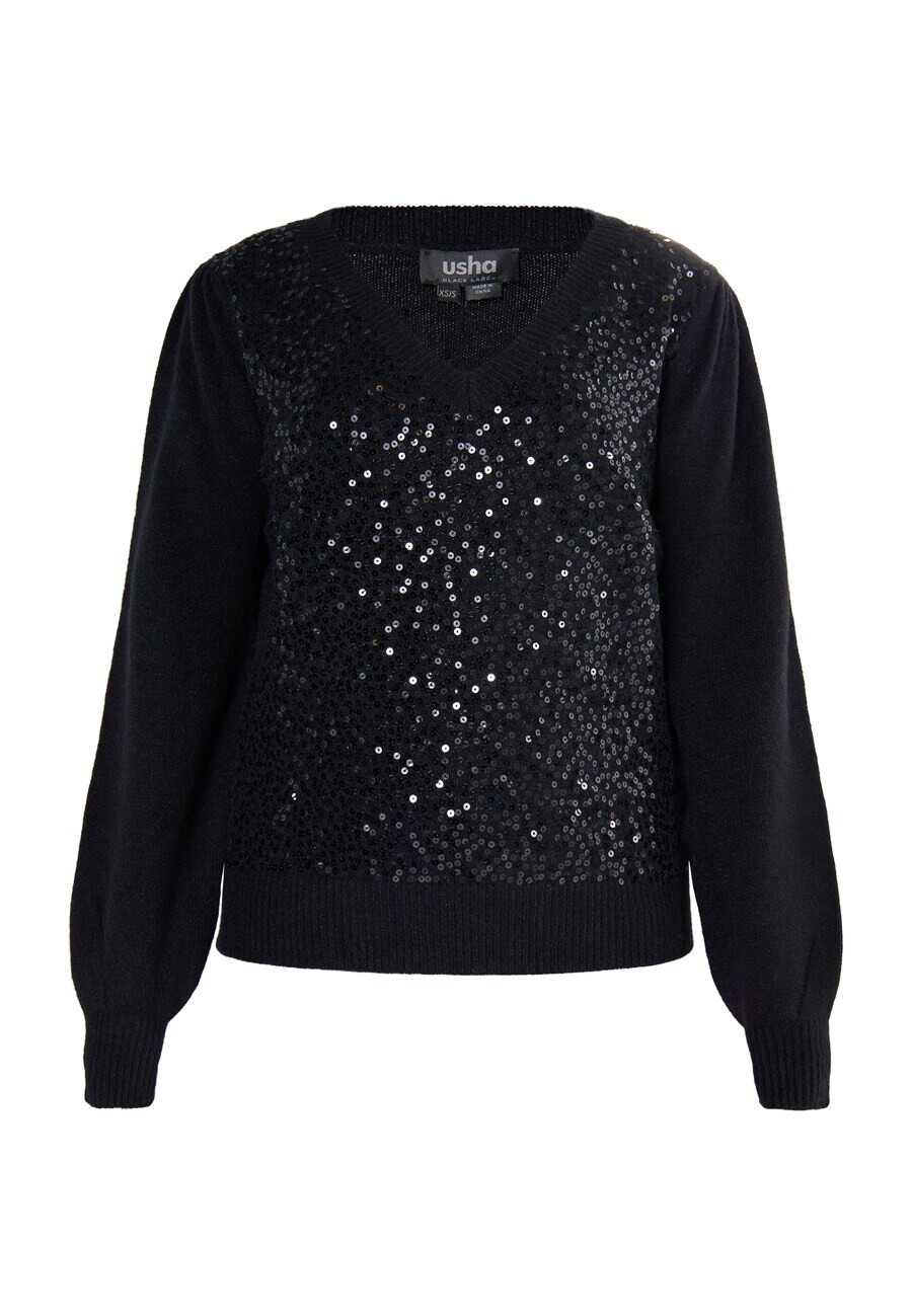 

Тонкий вязаный свитер usha BLACK LABEL Sweater Nowles, черный