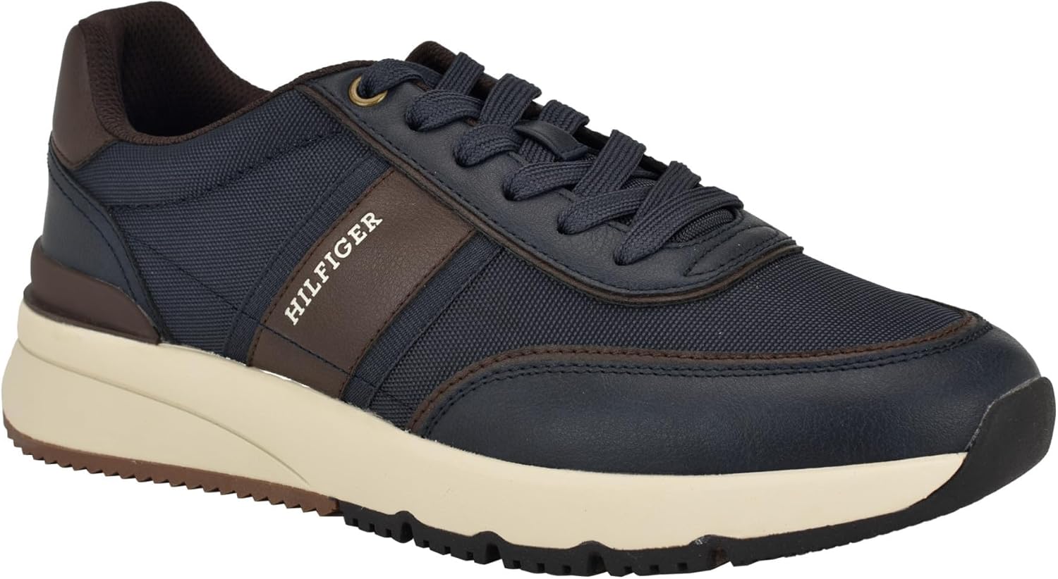 

Кроссовки Tommy Hilfiger Mens Santal, синий/коричневый/темно-синий/темно-коричневый