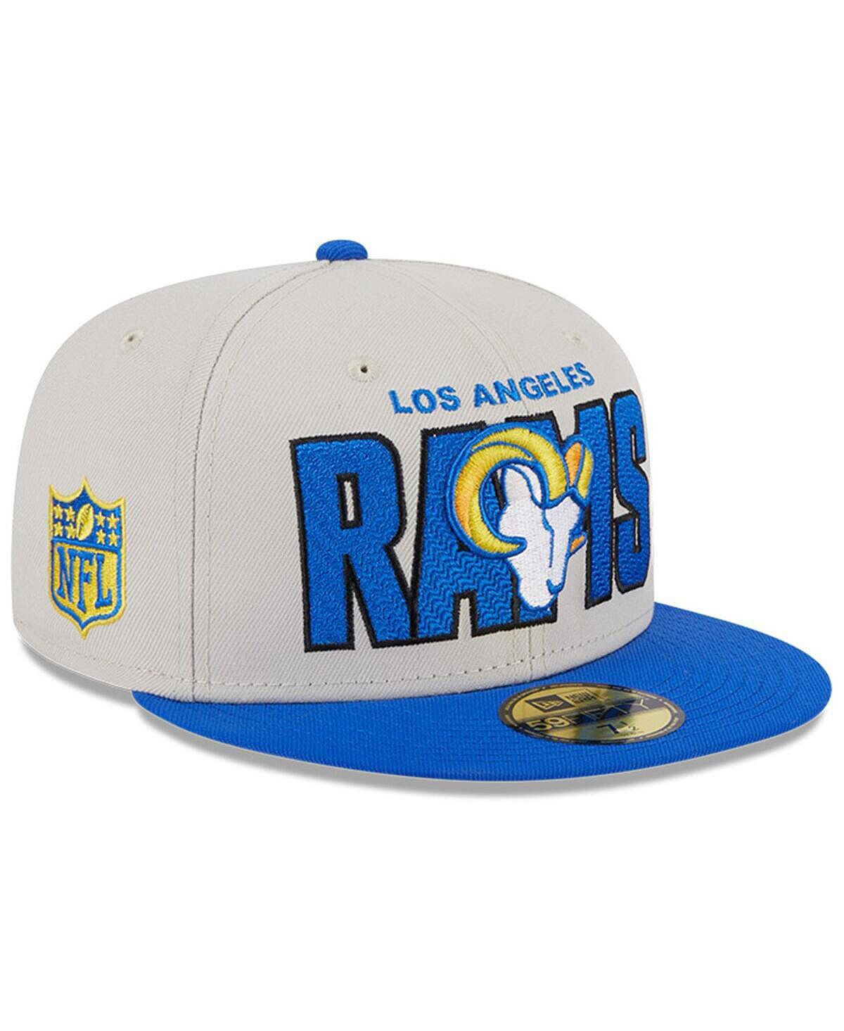 

Мужская шляпа Stone, Royal Los Angeles Rams, драфт НФЛ 2023 года, на сцене 59FIFTY, облегающая шляпа New Era