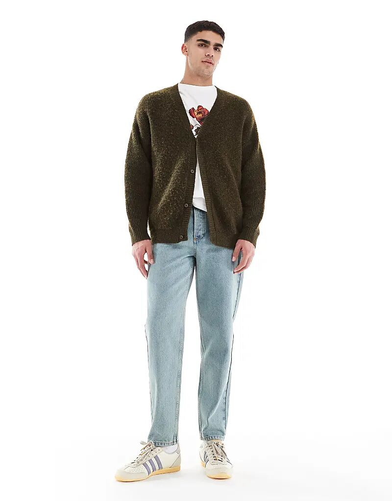 

Зауженные джинсы светло-зеленого оттенка Topman