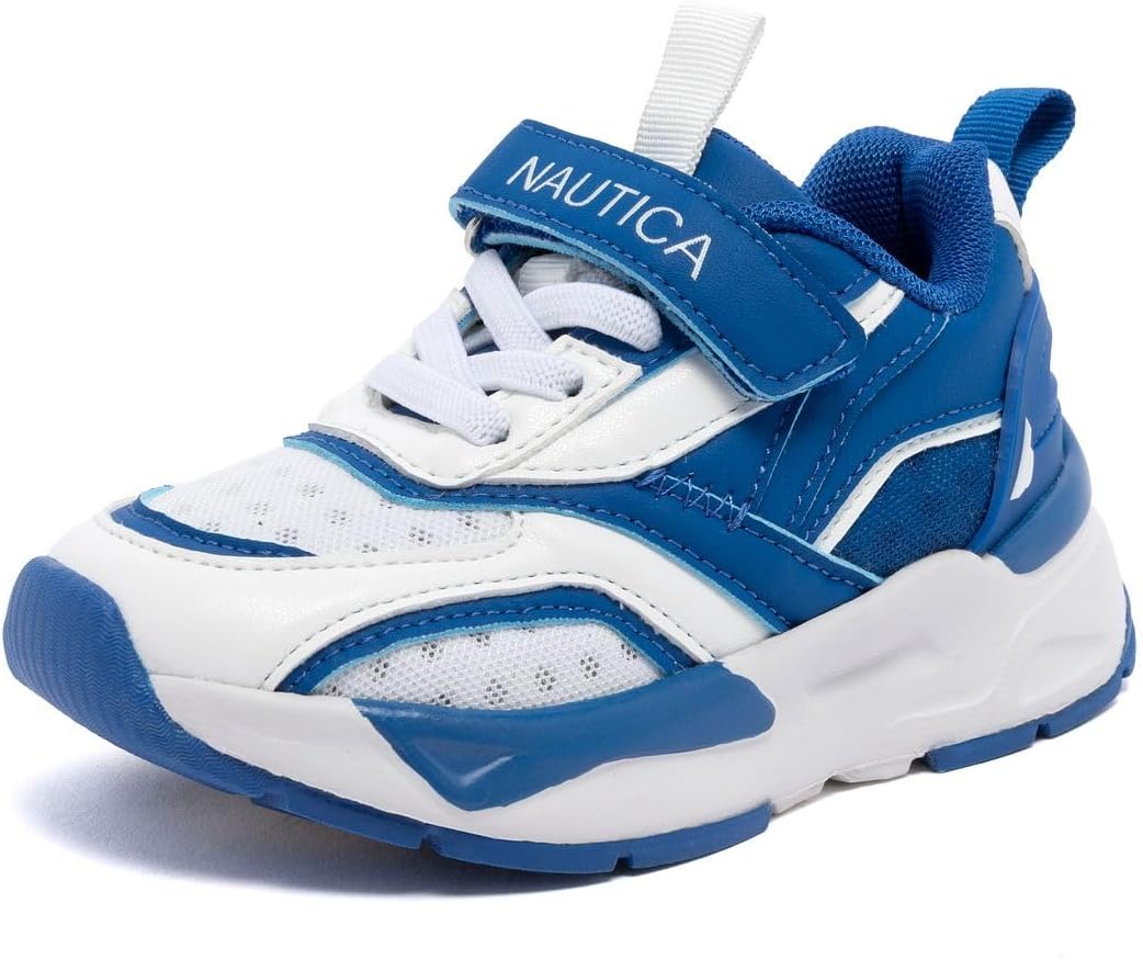 

Детские кроссовки Nautica с регулируемыми ремешками, Удобные повседневные кеды для мальчиков и девочек, малышей и маленьких детей, белый