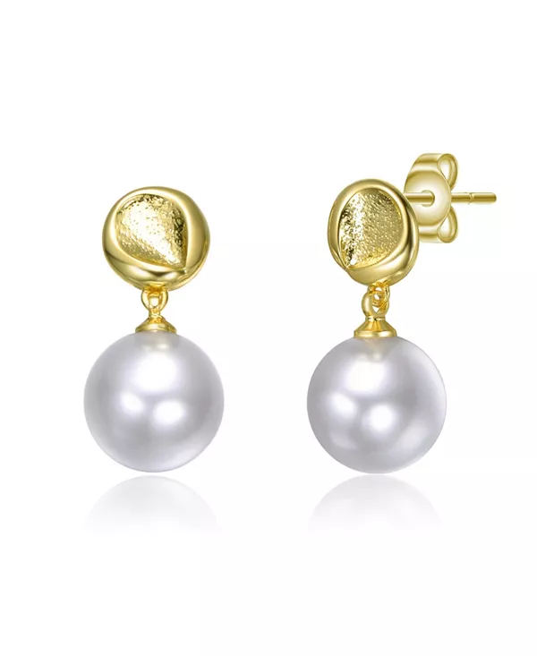 

Серьги-Подвески с покрытием из 14-каратного золота и текстурированным жемчугом Rachel Glauber, gold