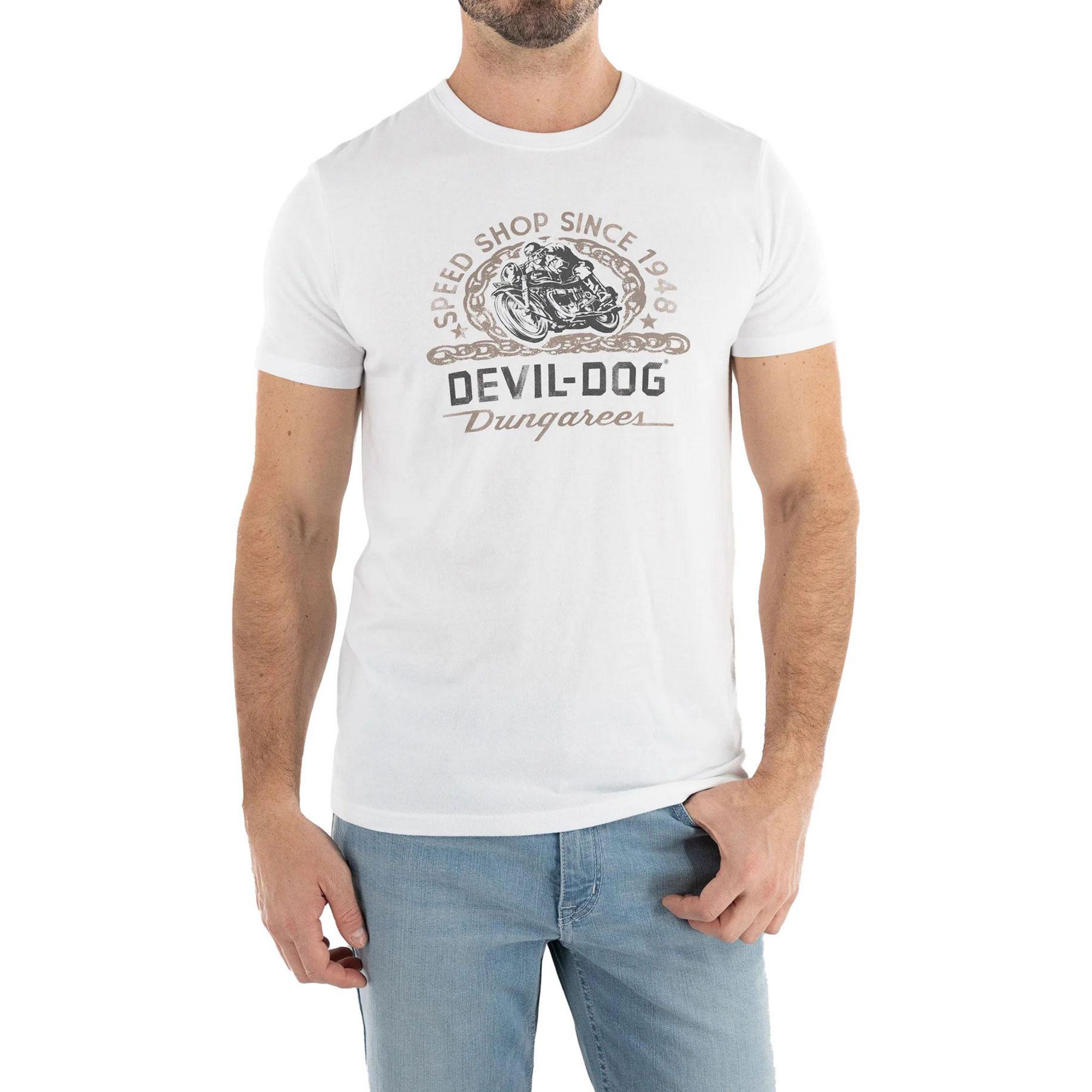 

Мужская футболка Speed Shop с коротким рукавом Devil-Dog Dungarees, White, Белый, Мужская футболка Speed Shop с коротким рукавом Devil-Dog Dungarees, White