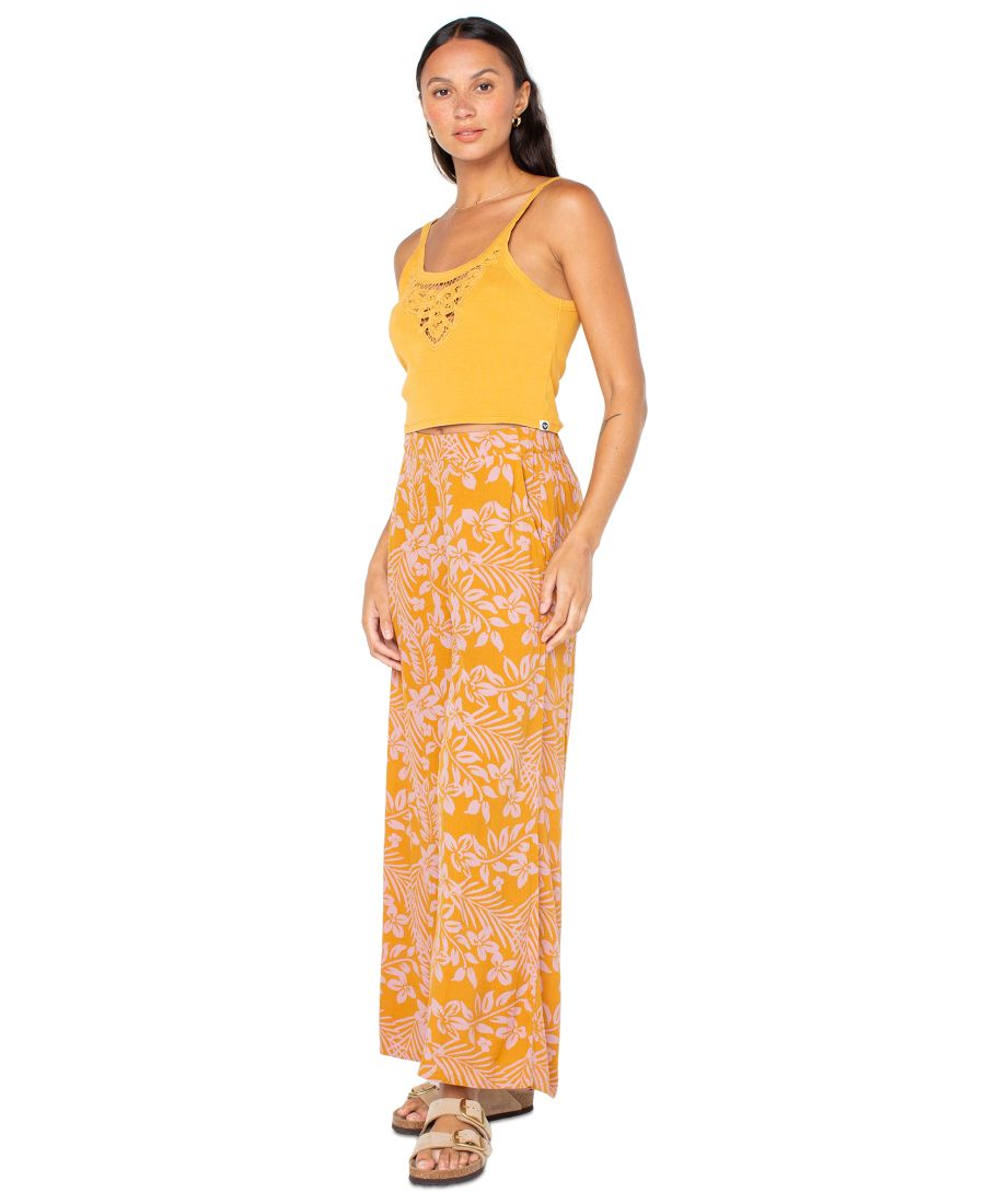 

Детские брюки-клеш с цветочным принтом "Midnight Avenue" для подростков Roxy, Buckthorn Brown Frangipani Floral