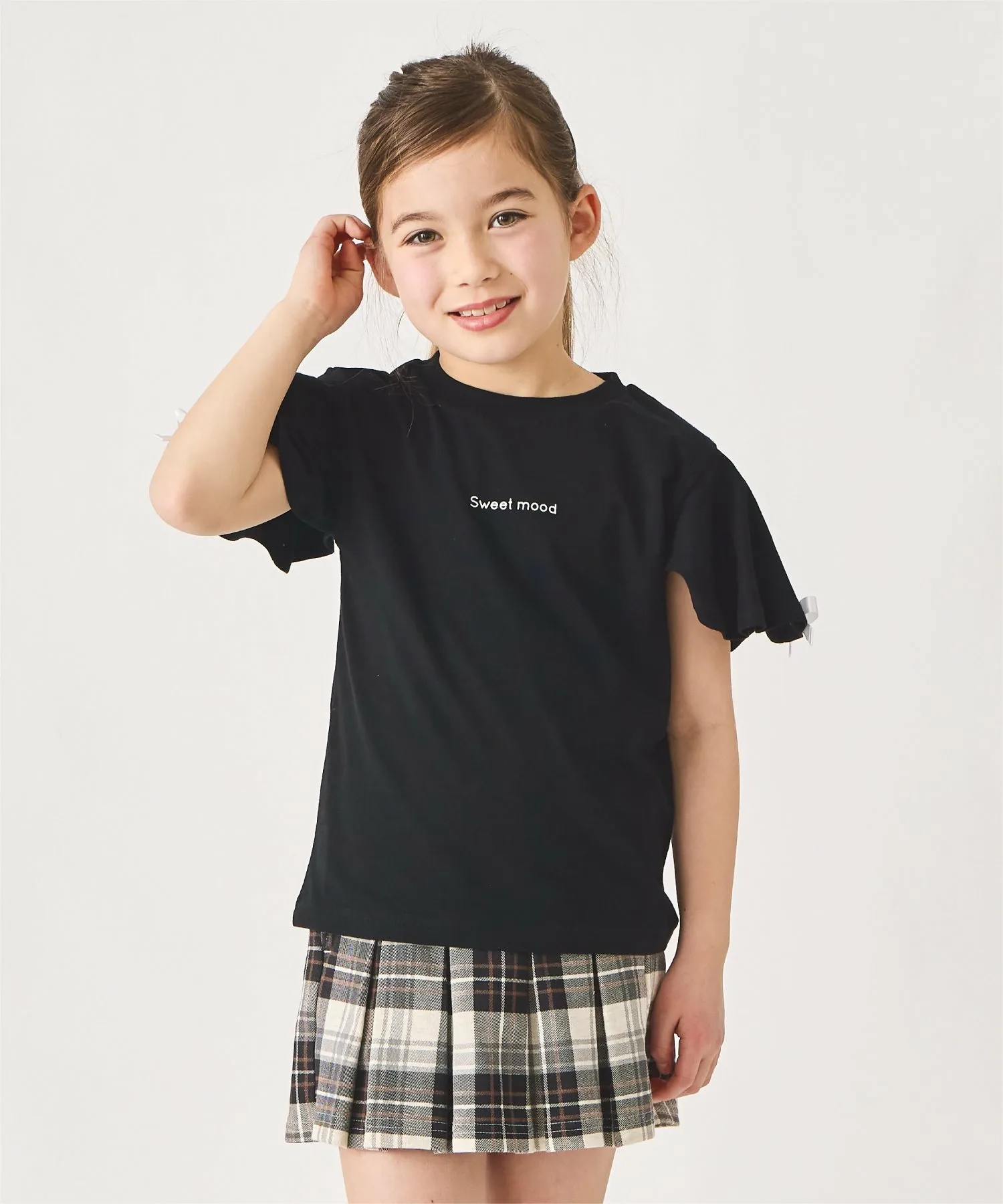 Футболка с наплечным бантом Ever Closet, цвет Black