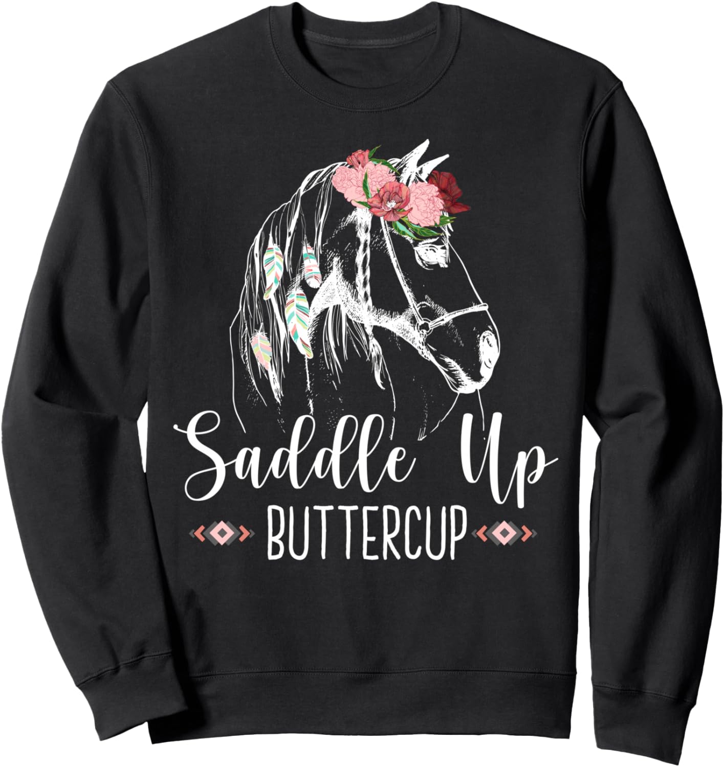 

Толстовка Saddle Up Buttercup для верховой езды, подарок для ковбойки-родео Horse Lovers Apparel And Gifts, черный