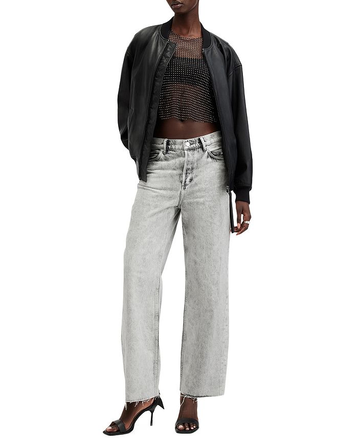 

Широкие джинсы Wendel High Rise в цвете Anthracite ALLSAINTS, серый