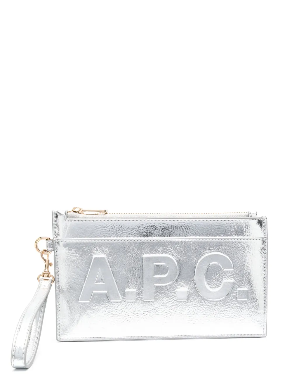 

Клатч на молнии A.P.C., серебяный