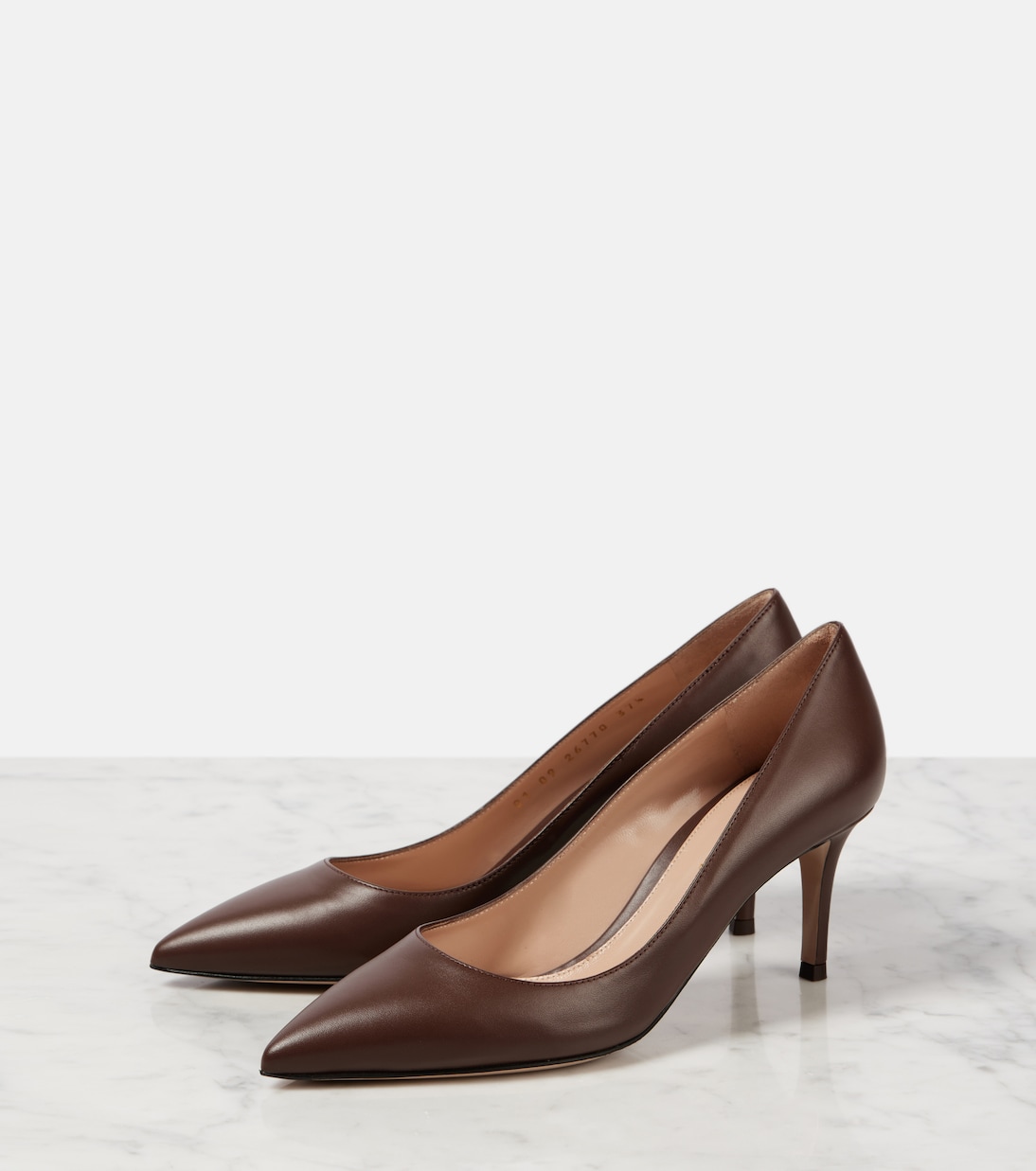 Туфли-лодочки из кожи Gianvito Gianvito Rossi, коричневый — фото 4
