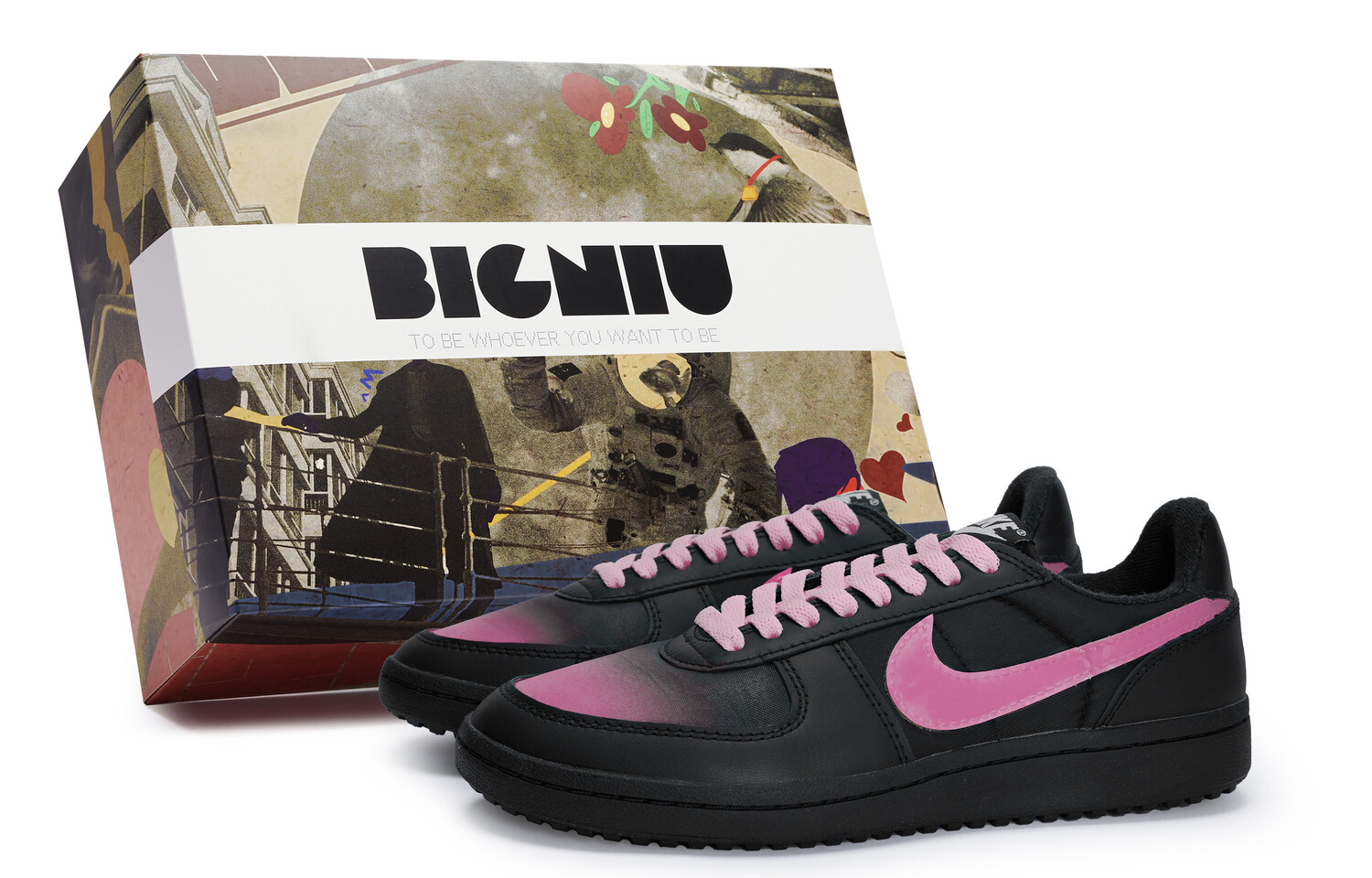 

Кроссовки Nike Field General "82 Vintage Basketball Shoes Unisex Low-top Pink, черный/фуксия