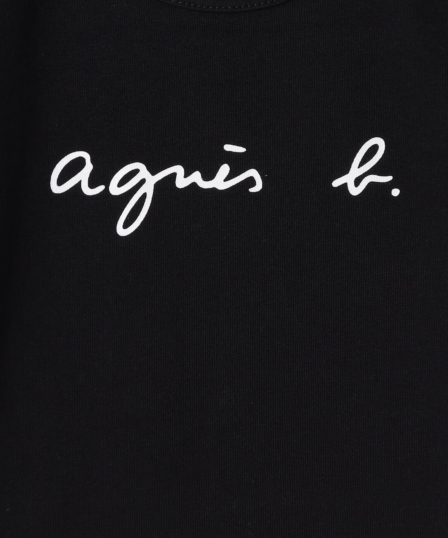 Детская хлопковая футболка с коротким рукавом и логотипом Agnes b. ENFANT, Black — фото 3
