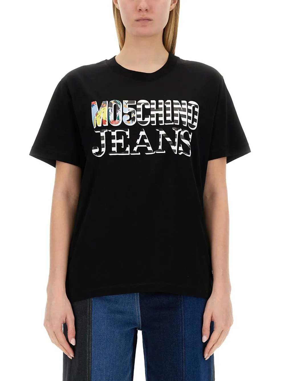 

Футболка с логотипом Moschino Jeans, черный