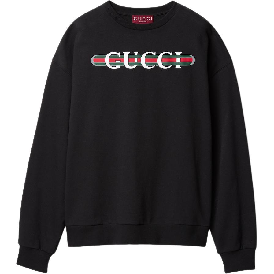 Джерси худи с принтом логотипа GUCCI, черный — фото 3