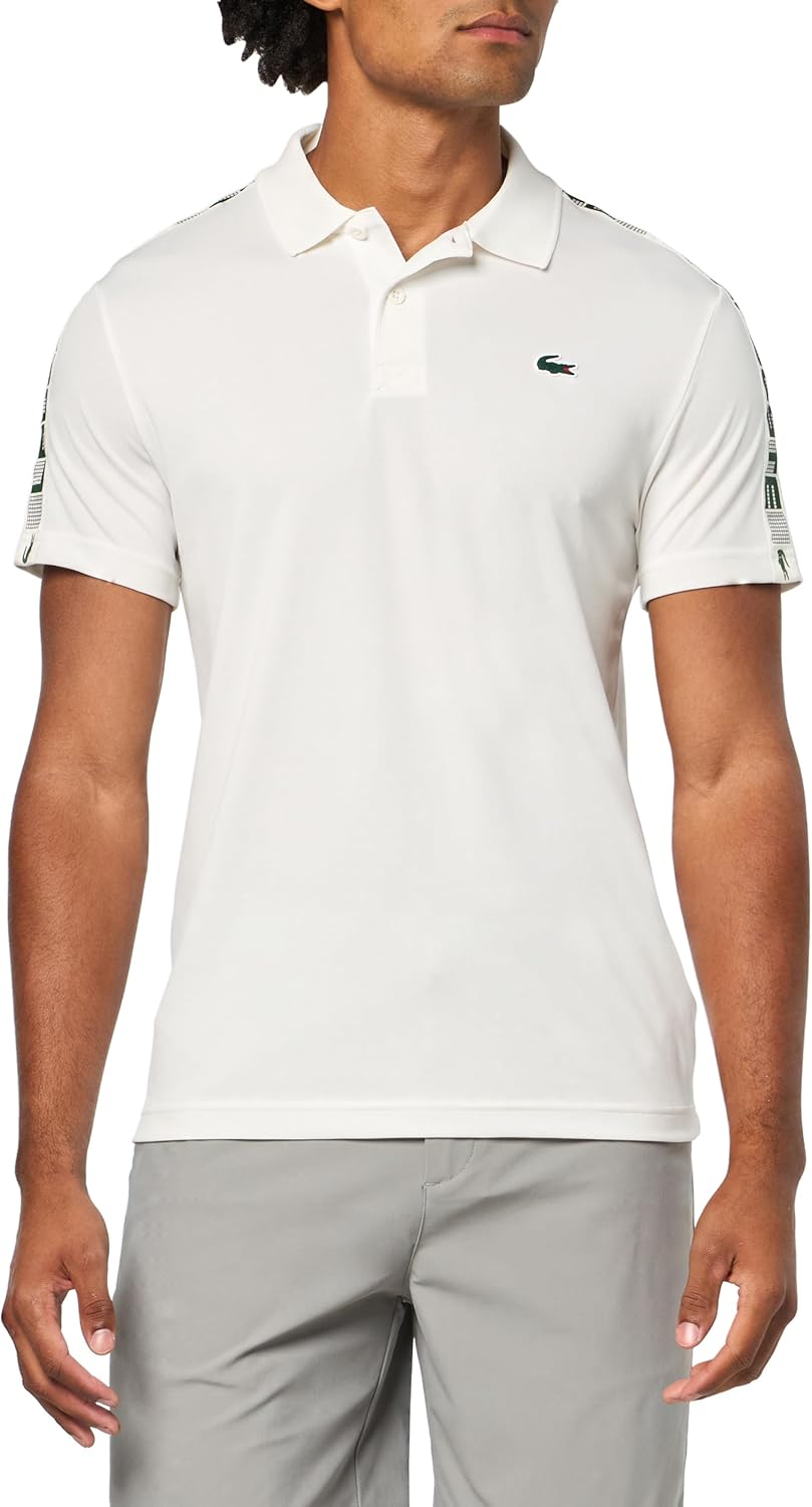 

Lacoste мужская спортивная тенниска Ultra-Dry с фирменной полосой, Flour