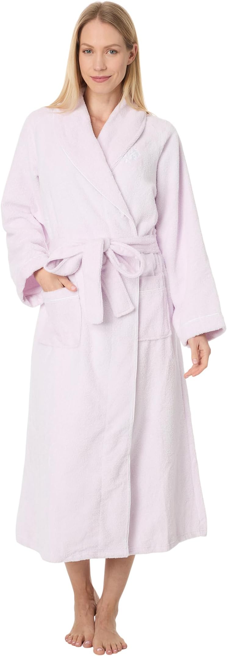 

Женский длинный халат с запахом и длинными рукавами Eileen West, Pink