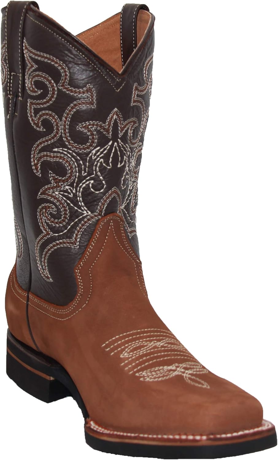 

Мужские кожаные ковбойские сапоги с квадратным носком для родео Generic, Avellana