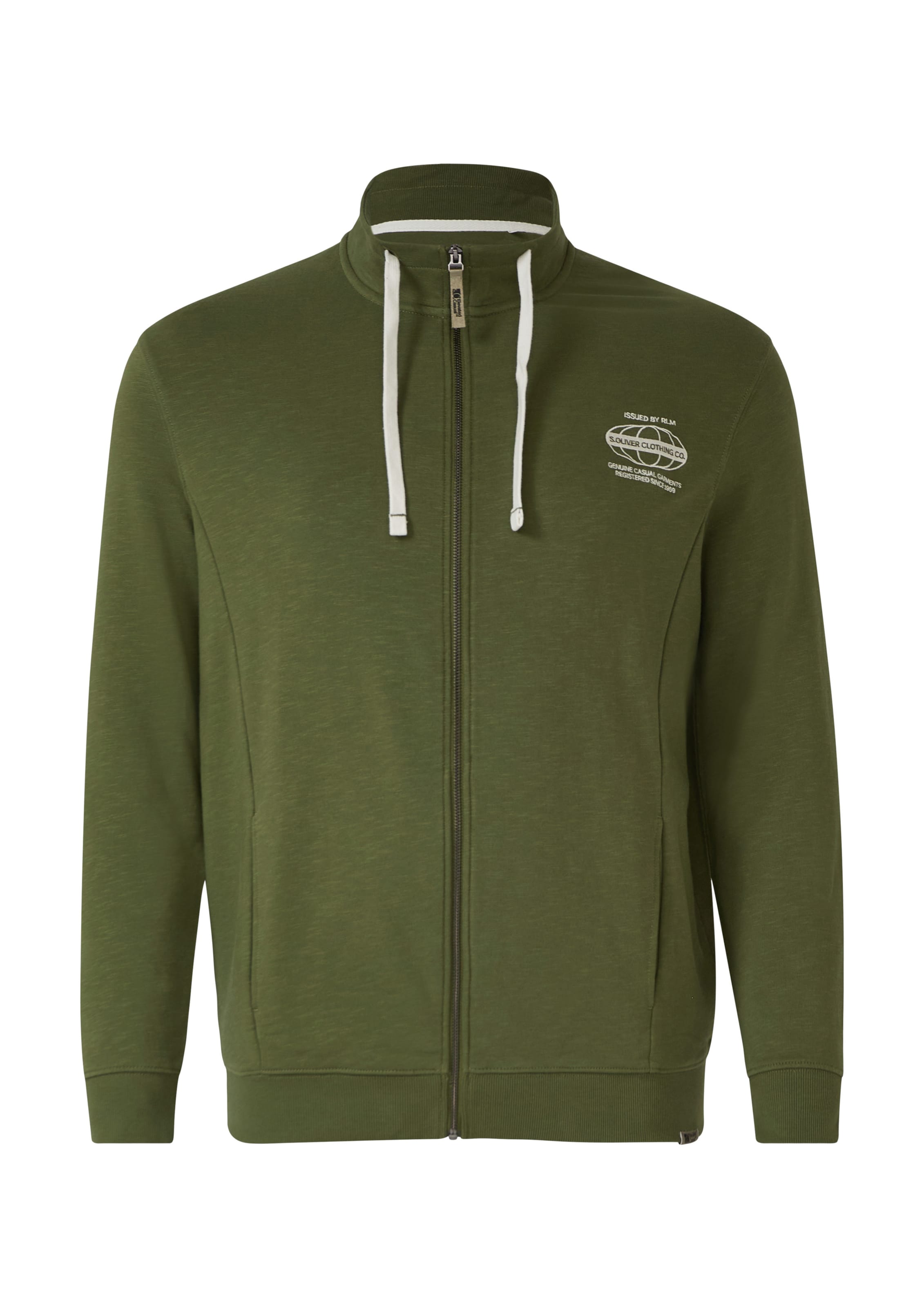 

s.Oliver Толстовка на молнии зеленого цвета, Зеленый, s.Oliver Толстовка на молнии зеленого цвета