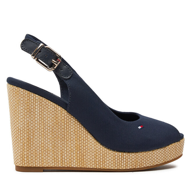Сандалии Tommy Hilfiger Iconic Elena Sling Back Wedge FW0FW04789 Space Blue DW6, темно-синий — фото 2
